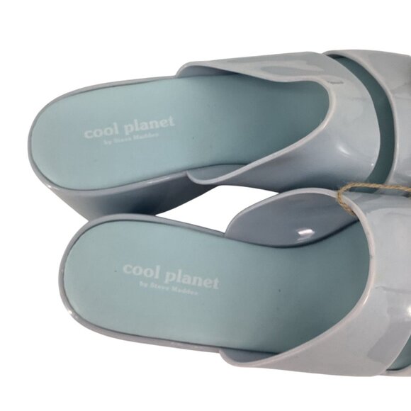 Cool Planet By Steve Madden Womens Light Blue Platform Slip-On Sandals Sz 9 - Picture 3 of 6